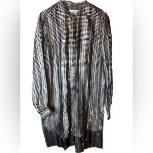 Palmer Harding Silver Metallic/ Black Striped Tunic Dress Size L